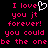 Pixelated text in bright pink on black background with a white heart symbol replacing the 'o' in 'love', repeated twice side-by-side.