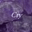 nine identical purple-toned images showing a stylized figure with the word 'Cry' in white text, each frame displaying subtle color variations