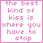 Pixelated text in pink on white background split into two vertical sections, each containing a phrase.