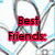 six buddy icons with a central owl-like figure and colored text labels, featuring animated color changes on the leftmost icon