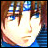 Pixelated anime-style character with brown hair and blue eyes, wearing a blue headband and blue clothing, displayed in a of six with text overlays