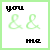 six shows a static icon with 'you' and 'me' text above two ampersands, each displaying different color variations