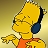 Pixelated yellow character with blue headphones, orange shirt, and outstretched arm against gradient background.