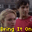 A four- of pixelated images showing two people in red shirts with yellow text reading "Bring It On All or Nothing" across the