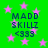 Green background with pink stars and blue text reading 'MADD SKILLZ <333' in four identical quadrants.