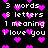 Pixelated black background with white text and pink heart symbols arranged in a pattern