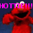 Red puppet character with wide eyes and open mouth appears in four , each showing different text overlays