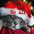 A cat wearing a Santa hat and red scarf with pixelated text overlays reading 'Merry to all', 'Christmas to a good', and 'all and night' against a blurred background.