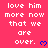 A static pixel art image with a bright pink background displaying repeated white text and blue heart symbols.