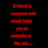 Red text on black background reads "A friend in need is a friend indeed. But a bad friend would take your umbrella and try 'The Last Laugh'".