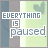 identical static images showing 'EVERYTHING IS paused' text over a light green and gray striped background with faint heart shapes