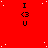 Red background with white speckles and repeated 'I <3 U' text in black, arranged in a pattern