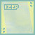Animated sequence of showing a light blue and yellow gradient background with 'KEEP HOLDING ON' text, where the middle frame's 'HOLDING' text has horizontal pixel lines