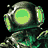 Pixelated green robot with glowing eyes in multiple poses, text overlays reading 'SCOBY DOO2' and 'MONSTERS UNLEASHED' on black background.