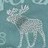 Pixelated static image of a light-colored animal with antlers against a teal background, appearing as a low-resolution digital icon.