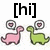 [hi] text above two dinosaur icons with heart bubbles; 'TRUE LOVE' below them; pink and green dinosaurs in multiple arrangements.