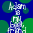 Blue background with green circular shapes and white text reading "Adam 18 My Best Friend" in a pixelated font.