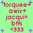 Pixelated text and symbols on a green background with purple stars, showing repeated phrases in red font across two