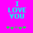 Cyan text "I LOVE YOU" on bright pink background with green and gray pixelated flower icons below.