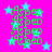 A static image with a bright pink background featuring light blue stars and repeated green text reading "Aspen" in four vertical