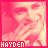 six identical pixelated images showing a person with hand near mouth, pink overlay, and 'HAYDEN' text at bottom