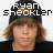 A sequence of pixelated images showing a person with brown hair and black clothing, transitioning from a cap to a backward cap while text elements change below.