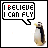 Animated contact sheet of a penguin icon with changing text colors in speech bubbles across 25 frames, each frame showing the same static penguin pose against white background.