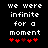Black background with white pixelated text reading 'we were infinite for a moment' and five red heart symbols below, where the third heart changes from dark red to bright red between frames.