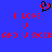 Blue background with red pixelated text reading "I LOVE U AND U ROCK" and a black-and-red heart symbol above the left text block.