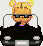 Pixelated character with blonde pigtails and sunglasses in a car, transitioning from front view to back view while text displays 'LiL GoTh' below.