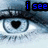 six eye close-ups with heart-shaped pupils, each displaying different blue text above or below the eyes