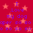 Red background with pink stars and purple text reading 'I Love my dog' repeated in a pattern