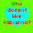 Four identical pixelated heart-shaped icons with red text on a bright green background, each displaying "Who doesnt like fabianna?" in a