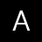 White pixelated capital letter A on solid black background, rendered in low-resolution digital style with visible pixelation.
