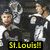 Three distinct hockey-themed scenes with bold yellow text overlays on black backgrounds, each depicting a different team or player celebration.
