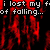 Red and black pixelated background with white text reading "i lost my fear of falling..." and "...i will be with you..." in a static layout.