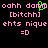 Pixelated text in pink and green on black background with repeated phrases and emoticons.