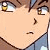 Pixelated anime-style character face with blue text 'Feh.' on white background, displayed as a contact sheet of two frames.
