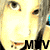 Animated close-up of a person's face with light skin, dark eyes, and brown hair; the right side displays 'MM' text while the left shows 'MYV' in cyan.