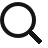 Black magnifying glass icon on light gray background, rendered in pixelated style with rounded edges and solid fill.