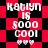 Pixelated red and black checkered background with white text reading 'KATIYN IS $000 COOL' and three heart symbols, displayed in a of four identical