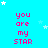 A static image with a bright cyan background featuring repeated pink text "you are my star" and scattered white star shapes.