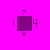 Pixelated icon with purple square, numbers 1/4/7/x on pink background; cyan side shows 'FIND' text and cross symbol above student dialogue.
