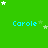 Green background with repeated light blue text 'Carole' and scattered white stars, some of which are animated.