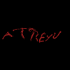 Red text spelling 'ATREYU' repeated across four horizontal on a black background, with each showing a different stage of text fading or distortion