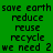 Green background displays repeated environmental text with alternating light pink rectangular overlays on specific words