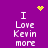 Purple background with white text reading "I Love Kevin more" and yellow pixelated symbols in four corners.