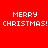 Four quadrants display 'MERRY CHRISTMAS!' text in white pixelated font on red, green, and brown backgrounds.