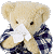 A pixelated teddy bear in a blue plaid shirt holding a white cloth against its face, next to green text reading "Original Icons .com" on a dark background.