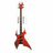 Red electric guitar on white background; red text 'Lass' on dark blue background.